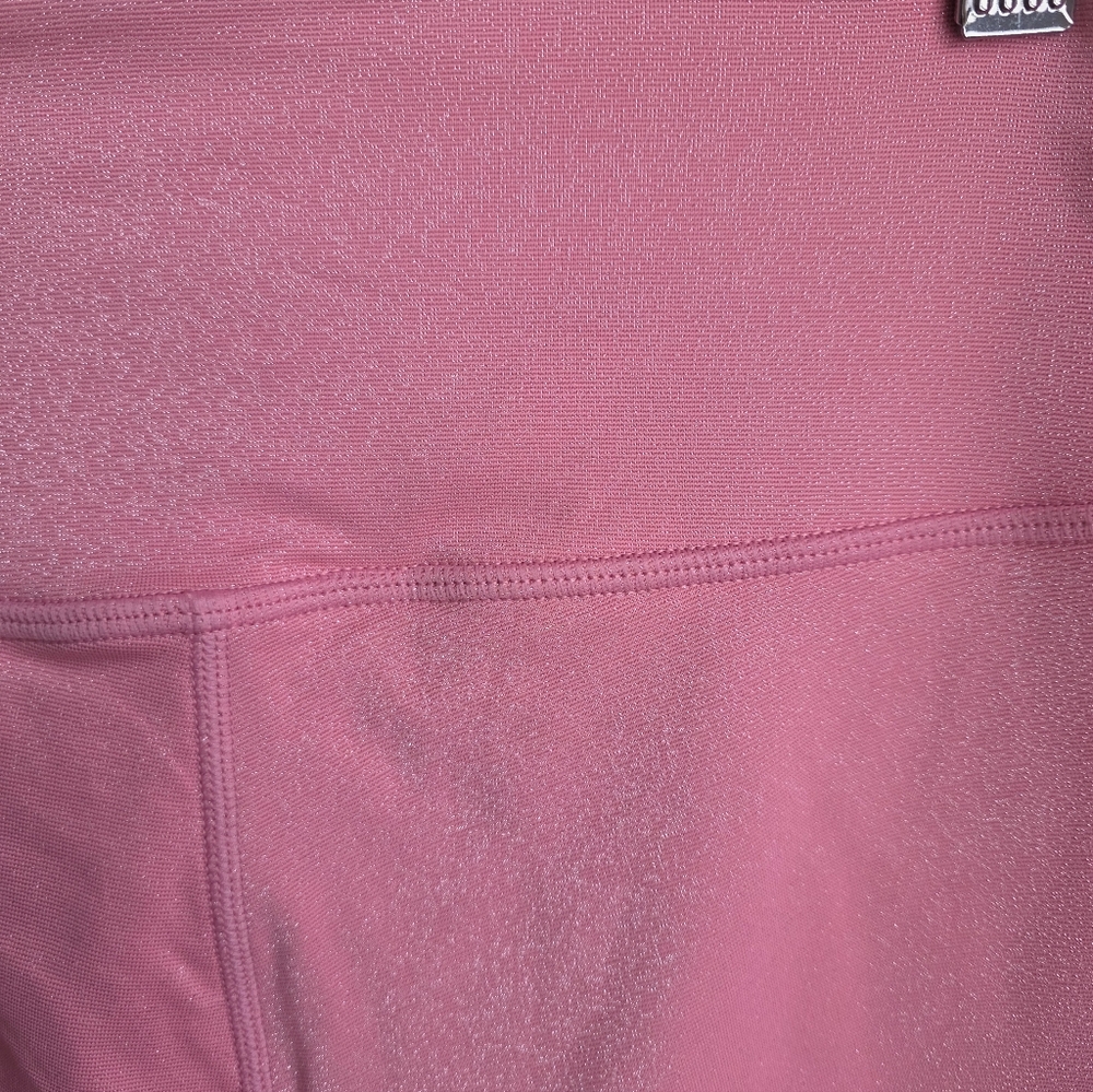 ALO Yoga Shimmer Glitter Pink High-Rise Biker Shorts 7" S - Picture 7 of 10